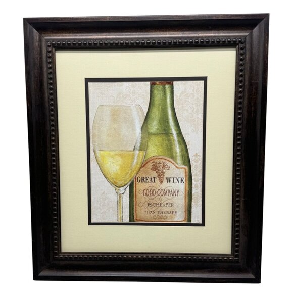 Accents | Framed Wine Glass Art Print Great Wine Good Company Is ...